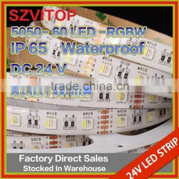 SV 24v 5050 SMD RGBWW LED Strip Waterproof IP65 Lights RGB Cool white Mixed WARM WHITE Strip Lighting 5M 300LEDs LED Roll