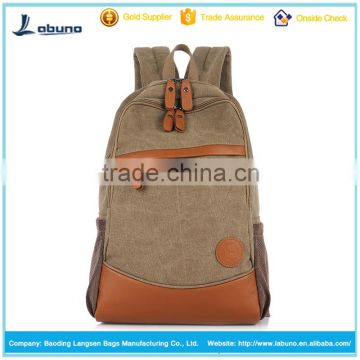 2016 Double bag backpack restoring ancient ways khaki leisure canvas backpack canvas backpacks