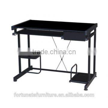 Black tempered glass computer desk computer rack for pc