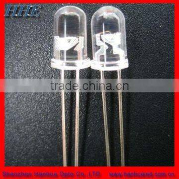 super bright 5mm white round dip led diode transparent lens