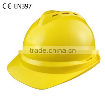 CE construction industrial V type safety helmet with vents