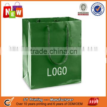 Custom logo green paper bag