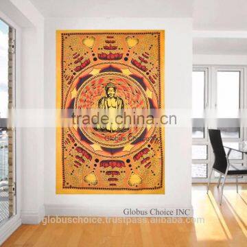 Lord Buddha Yoga Golden Wall hanging Tapestry