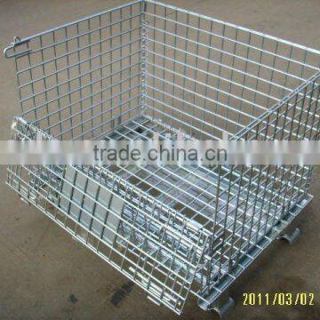 mesh wire foldable containers stackable