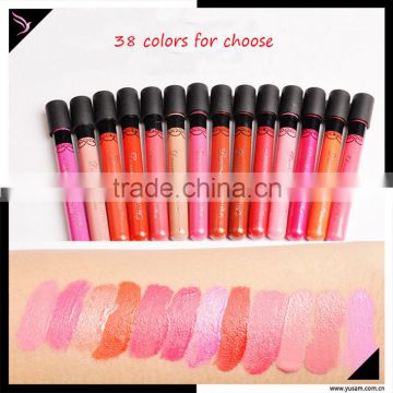 Chinese factory hot sale 38 colors liquid lipgloss cosmetics lip gloss matte branded lip gloss