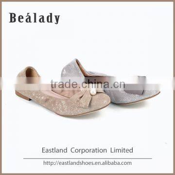 2016 Fashion Private Label Glitter Suede Leather Women Ballerinas Shoes photo-4