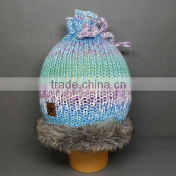 CUSTOM KNITTING WINTER HAT WITH EMBOSSED PATCH