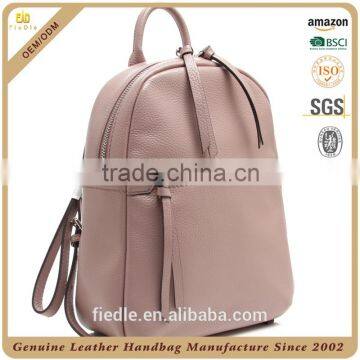 CSS1498-001 Fashion Practical Elegant Small Designer's Genuine Leather Ladies Pink Daypacks /Backpacks