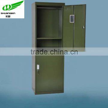 Green army clothes cabinet /2 door steel clothes cabinet/ Knock down metal steel clothes cabinet