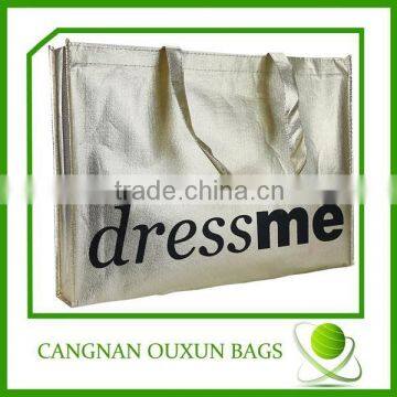 Laminated non woven large metallic tote bag