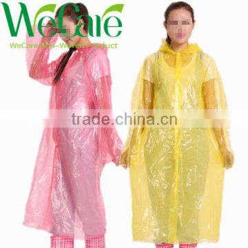 Pink disposable plastic adult raincoat