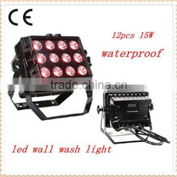 12pcs 15W led rgb 3 in 1 wall wash outdoor waterproof led par dj light