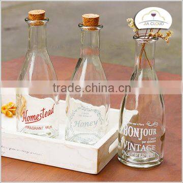 300ml bulk milk bottles glass juice bottles with tin bottle with metal twist off lids