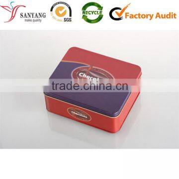 Hot box for food chocolate tin metal box plain small custom tin storage box