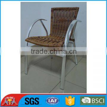 Outdoor stackable rattan armchair/wicker chair