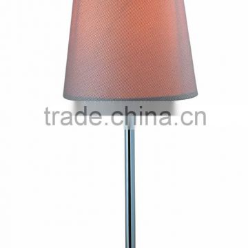 Contemporary home stainless steel desk lamp with beige textured linen desk lamp shade