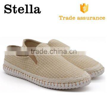 mens woven fabric threading canvas rubber sneaker shoes