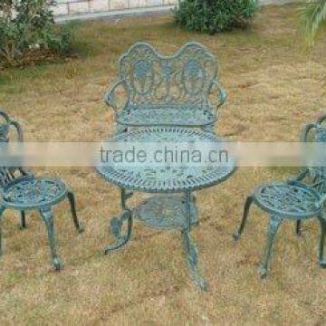 cast iron chair with table