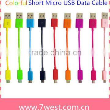 Colorful Short Travel USB To Micro USB Sync Data charger Cable Cord For Smartphones