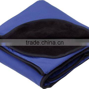 variety of colors 2 layer Fleece and Nylon blanket for picnic or travel