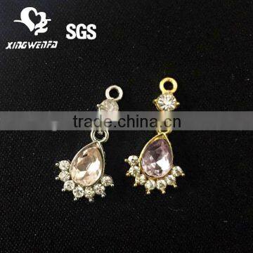 metal pendant with pink rhinestone 4929#