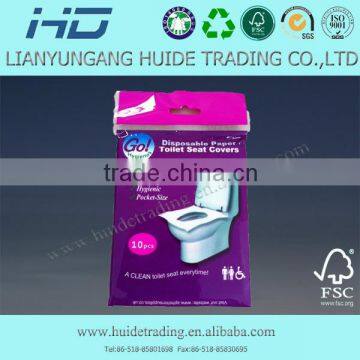 China supplier high quality soft disposable toilet seat cover travel pack