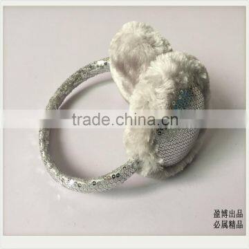 2016 Ear Muffs for Girls Telescopic Adjusting the Size of Girls Rose Red Sequined Bow Plush Warm Winter Earmuffs