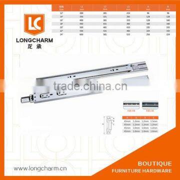 3-fold Full Extension push open Ball Bearing Drawer Slide manufacturer