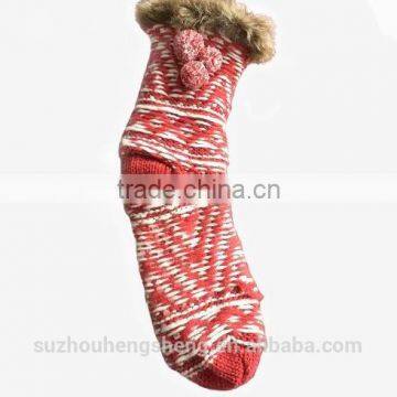 warm faux fur knitted footwear fashion socks