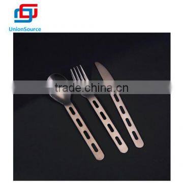3pcs/set Outdoor Camping Stainless Steel Knife Fork Spoon In One