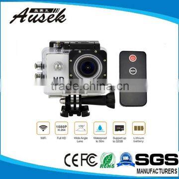 High quality Wifi drive recorder sport camera hd mini dv 1080p manual with remote control