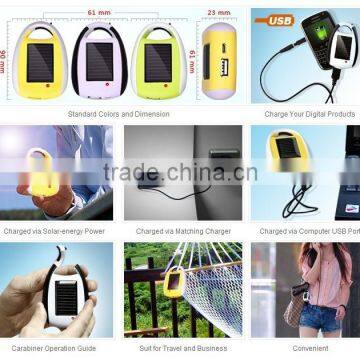 2016 Hot Sale Popular Portable Mini Solar Power Mobile Phone Charger With Carabiner photo-6