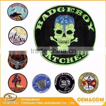 " Wholesale cheap fashion skull style custom round shape embroidery indian patch "