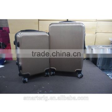 New PC zip frame trave trolley luggage case 2pcs set