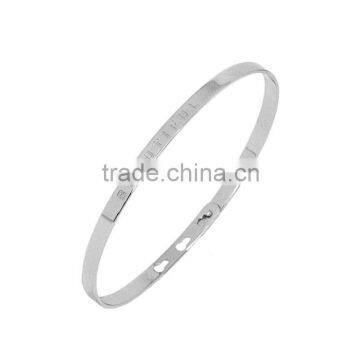 Memories Bangles with Customize Design Word 'BEAUTIFUL' with 4mm/7mm Width