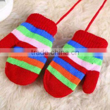 MS80125C Kids Winter Stripe Design Cute Thermal Gloves photo-4
