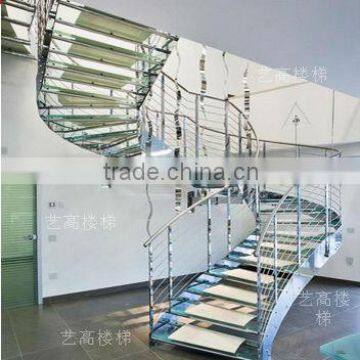 Steel Staircase Glass Steps YG-9004-30