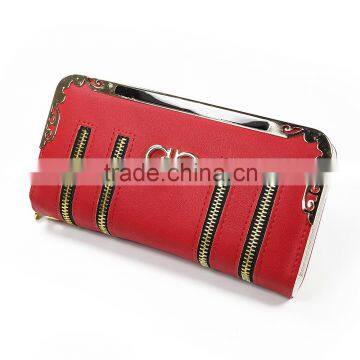 2015 New Fashion Unique Design Ladies Double Zipper pu Handbag photo-6