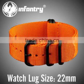 Infantry Sport Orange Zulu 22mm Nylon Fabric Watch Straps photo-3