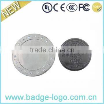 Fashion Metal Coin with Crystal