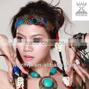 Cheap Tribal Peacock Feather Belly Dance Head piece, Feather Headwear Angels Decoration for Woman Dancer (T008)