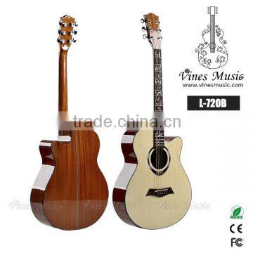 Fancy 6 strings inlay rattan acoustic guitar customized