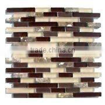 Stripped crystal glass blend stone mosaic