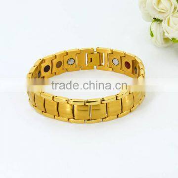 unique product high polish magnetic full gold bracelet designs men