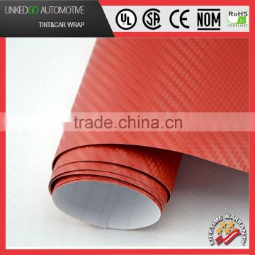 car vinyl wrap 1.52*30M 3D red carbon fiber air bubble free customized car carbon sticker