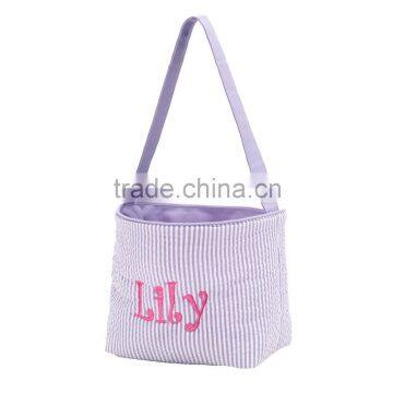 Wholesale Boutique Easter Basket Monogrammable Seersucker Bucket photo-3