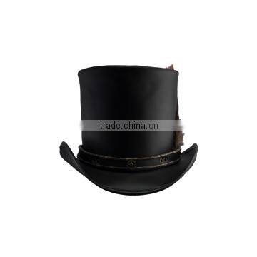 New 2015 STEAMPUNK TOPPER GENUINE COWHIDE LEATHER HAT