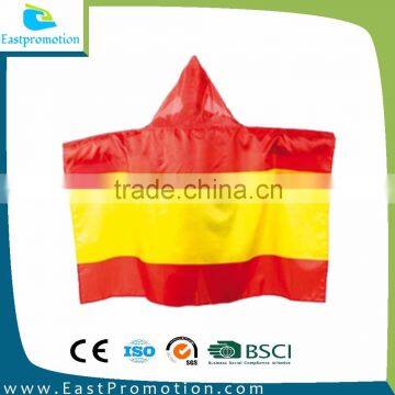 ADULT FLAG PVC RAINPONCHO RAINCAPE REUSEABLE