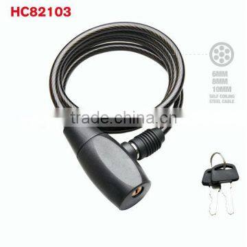 HC82103 Coiled Lock, Steel Cable Lock, Bike Lock