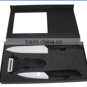 3 pcs ceramic knife set with gift box/eva box ceramic knives